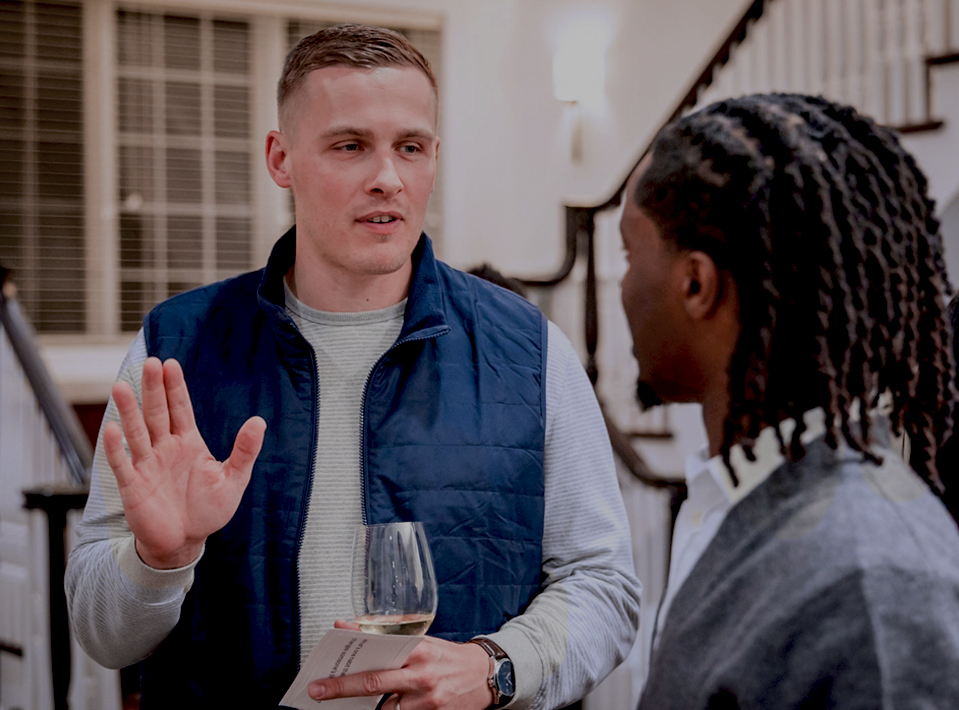 Man talking with a drink